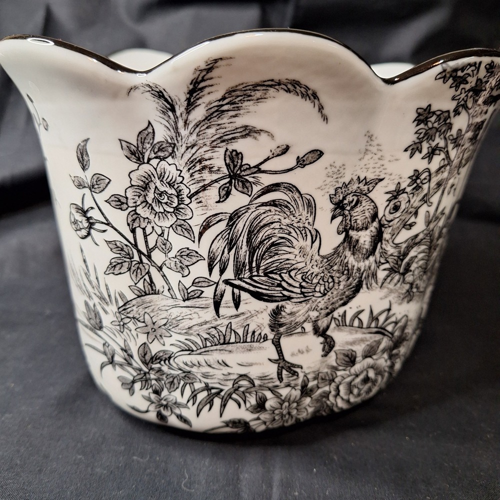 Early 1900's English Victorian Toile Transferware Jardiniere Garden Planter - Picture 2 of 13